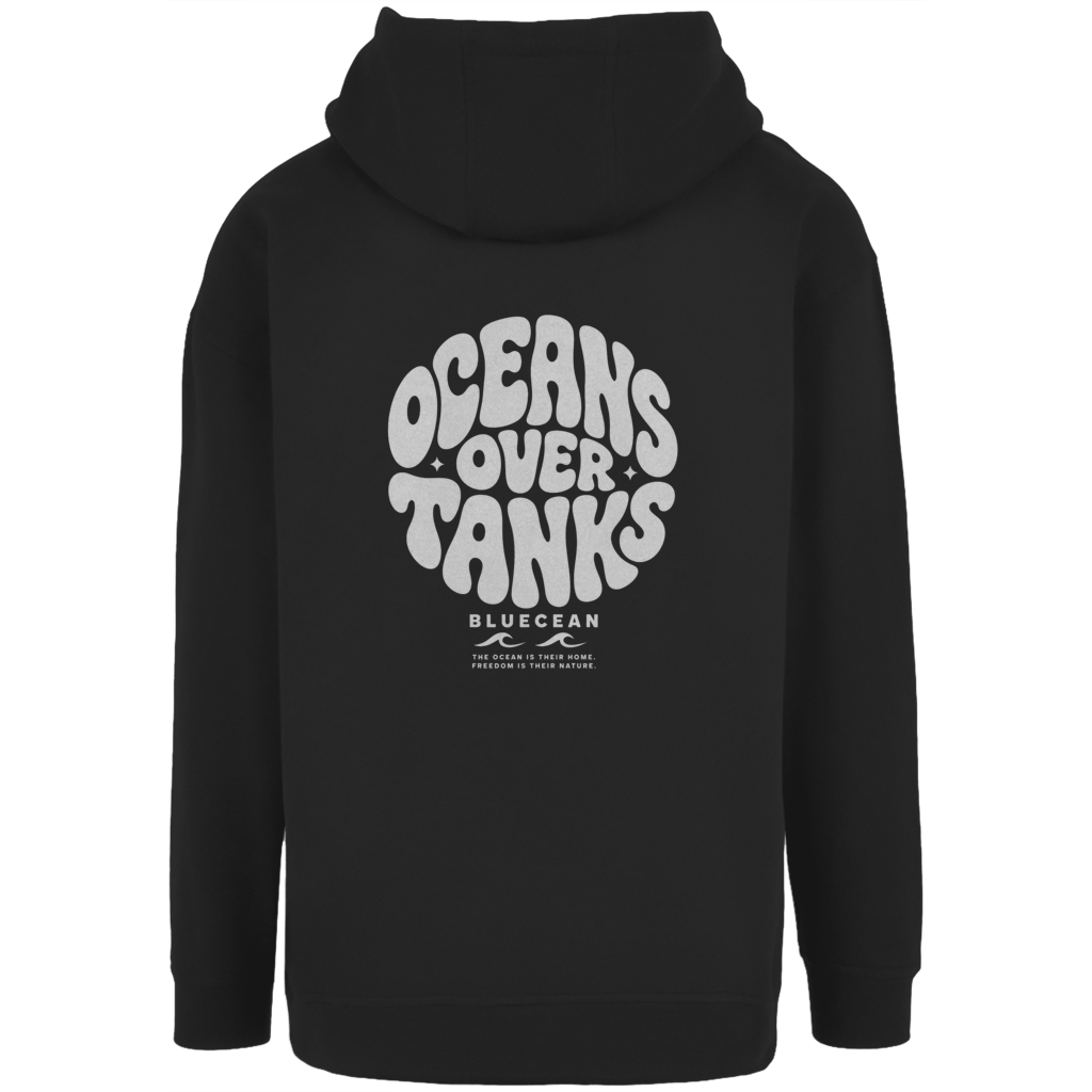Unisex Oversize Hoodie OCEANS OVER TANKS - SCHWARZ