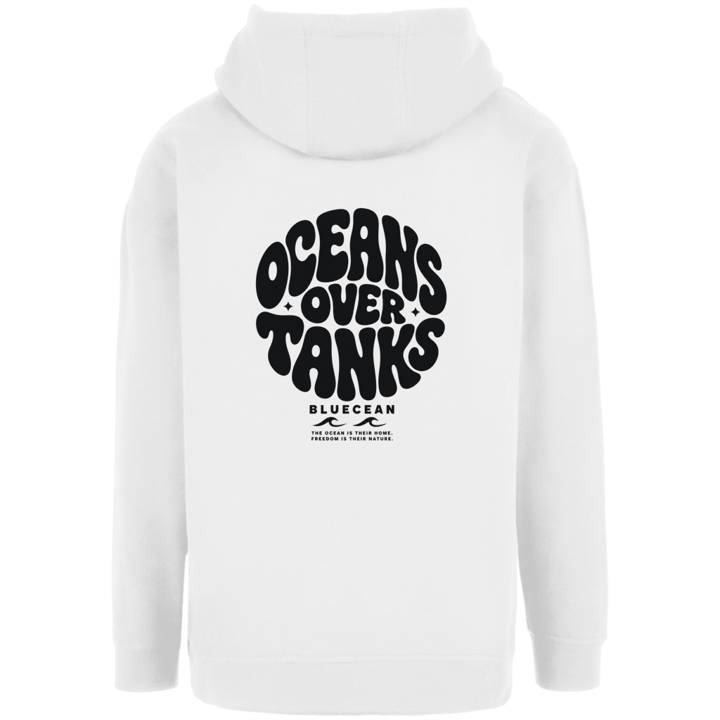 Unisex Oversize Hoodie OCEANS OVER TANKS - SCHWARZ