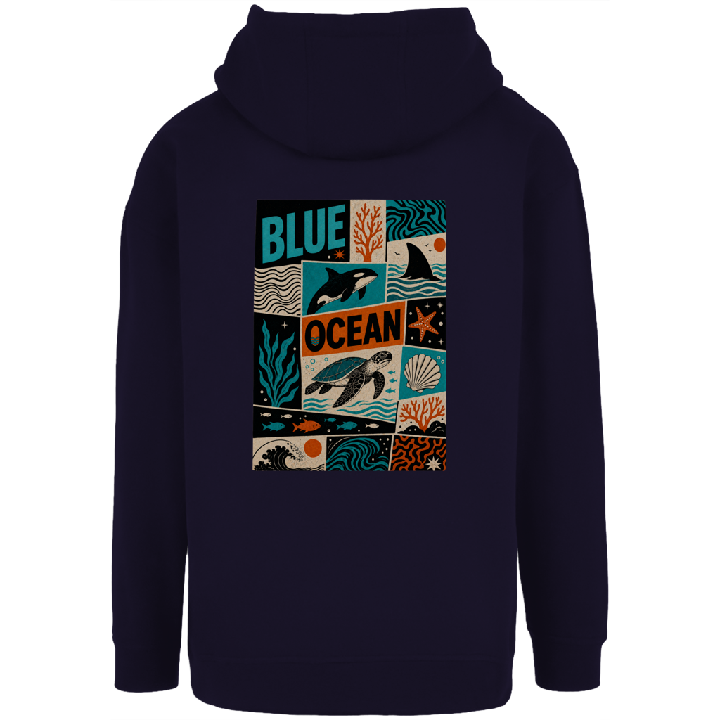 Unisex Oversize Hoodie BLUE WHALE