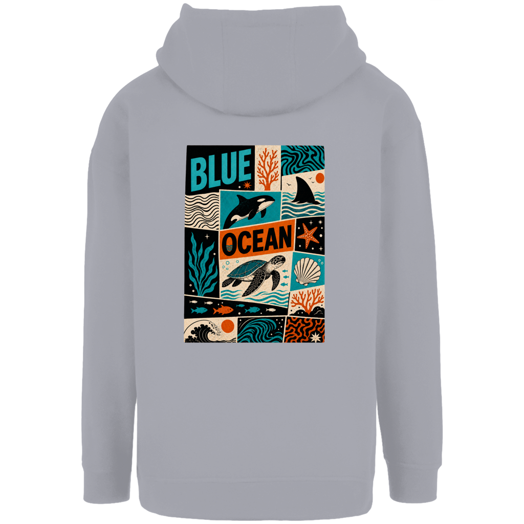 Unisex Oversize Hoodie BLUE WHALE